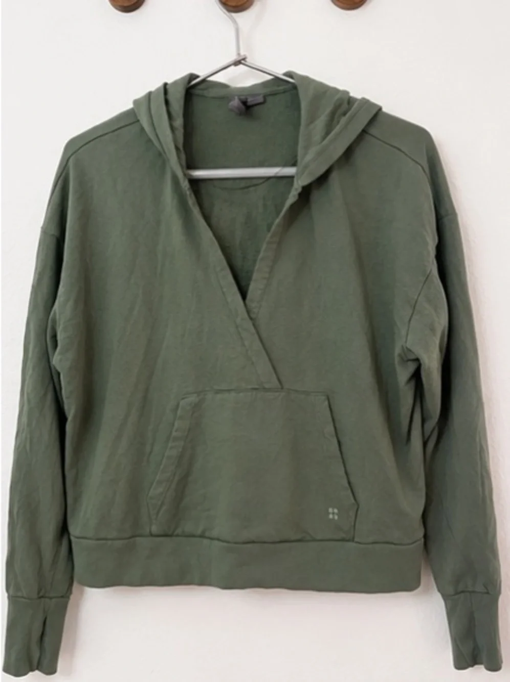Sweaty Betty Olive Green Hooded Pullover Sweater